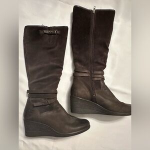 UGG Dark Brown Wedge Knee-High Boots